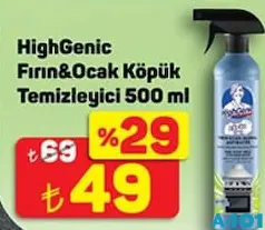 HİGHGENİC FIRIN & OCAK KÖPÜK TEMİZLEYİCİ 500 ML fiyat ve kampanya bilgisi